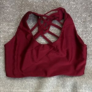 Women's Burgundy Strappy Swim Too